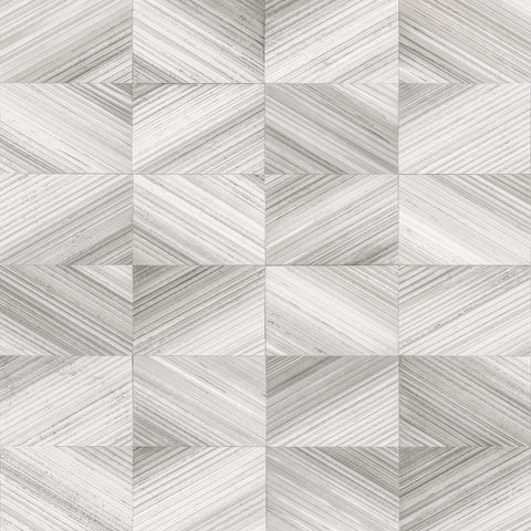 2904-25379 Stratum Grey Geometric Faux Wood Wallpaper