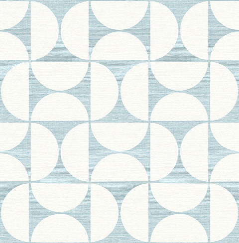 2904-25673 Deedee Light Blue Geometric Faux Grasscloth Wallpaper