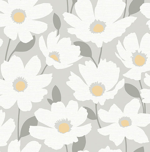 2904-25674 Astera Grey Floral Wallpaper