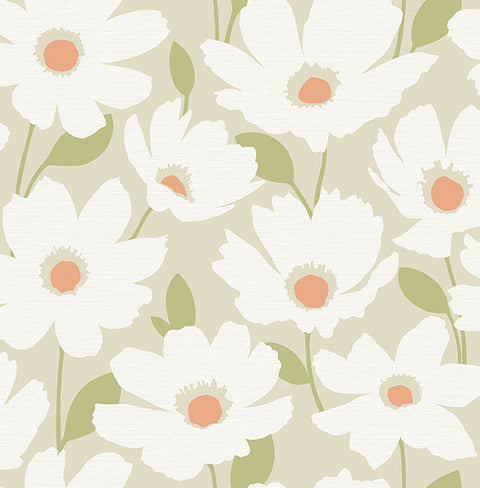 2904-25676 Astera Neutral Floral Wallpaper