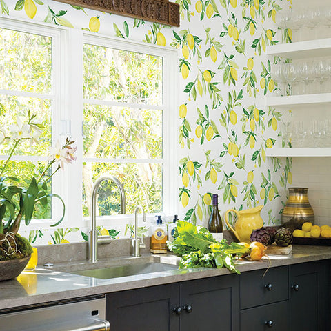 2904-25686 Limon Chartreuse Fruit Wallpaper