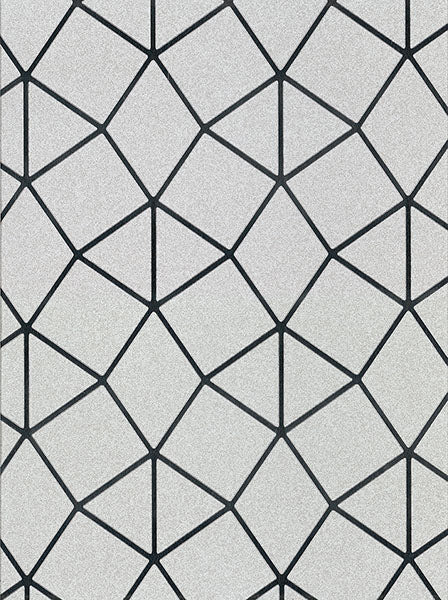 2904-42489 Albion Silver Geometric Wallpaper