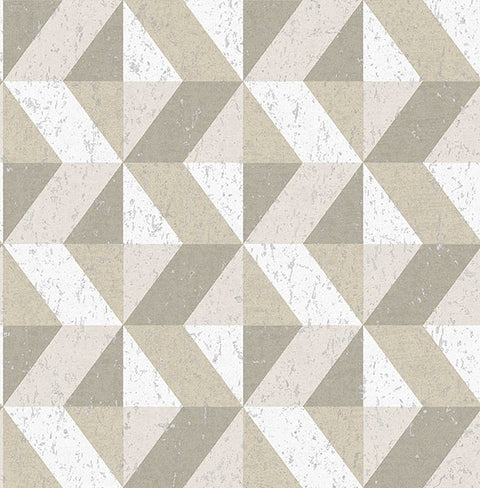 2908-25313 Cerium Neutral Concrete Geometric Wallpaper