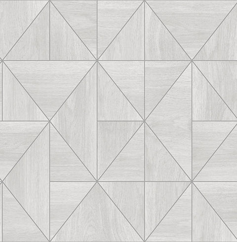 2908-25320 Cheverny Light Grey Geometric Wood Wallpaper