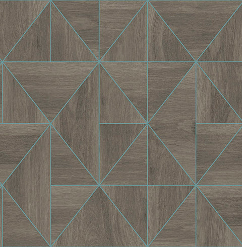 2908-25322 Cheverny Coffee Geometric Wood Wallpaper