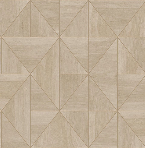 2908-25323 Cheverny Beige Geometric Wood Wallpaper