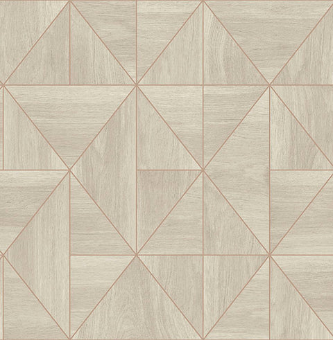 2908-25324 Cheverny Cream Geometric Wood Wallpaper