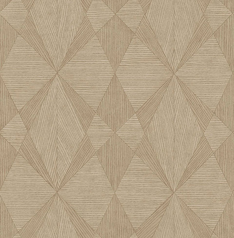 2908-25330 Intrinsic Light Brown Geometric Wood Wallpaper