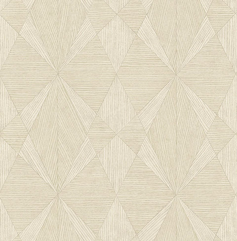 2908-25332 Intrinsic Cream Geometric Wood Wallpaper