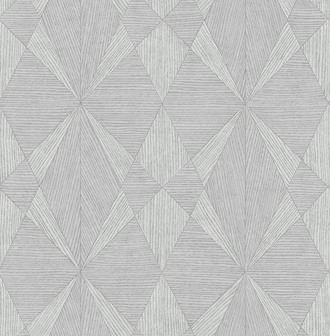 2908-25333 Intrinsic Silver Geometric Wood Wallpaper