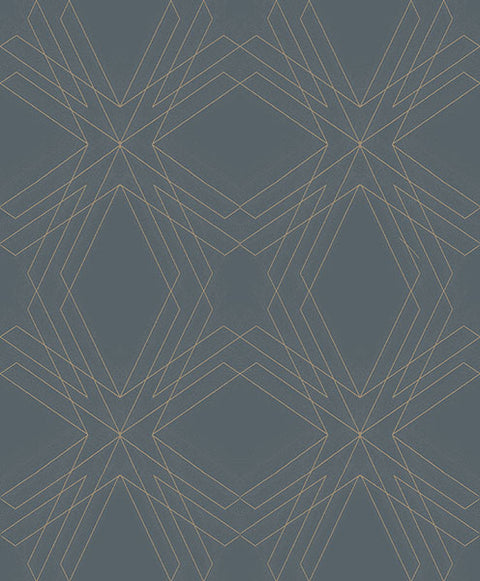 2908-87107 Relativity Charcoal Geometric Wallpaper