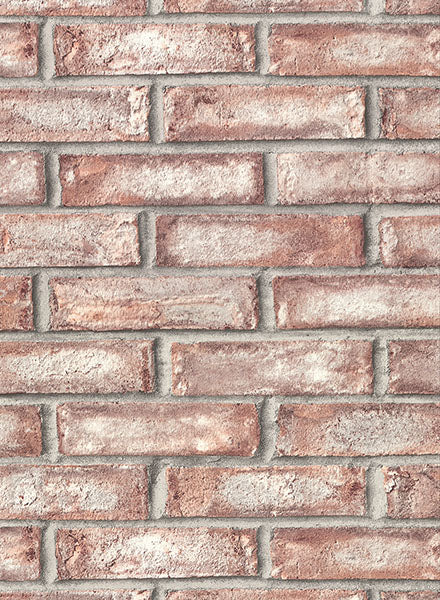 2921-50101 Appleton Maroon Faux Weathered Brick Wallpaper