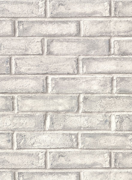 2921-50108 Appleton Grey Faux Weathered Brick Wallpaper