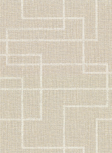 2921-50505 Clarendon Wheat Geometric Faux Grasscloth Wallpaper