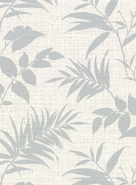 2921-50810 Chandler Off-White Botanical Faux Grasscloth Wallpaper