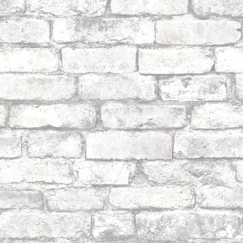 2922-21261 Debs White Exposed Brick Wallpaper