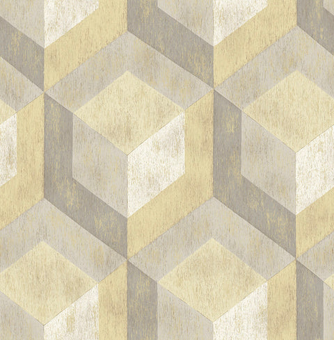 2922-22309 Clarabelle Beige Rustic Wood Tile Wallpaper