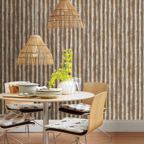 2922-22334 Kirkland Rust Corrugated Metal Wallpaper