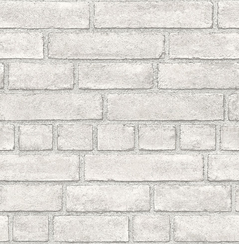 2922-24051 Eggertson Off-White Brick Wallpaper