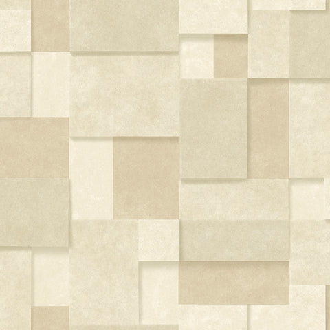 2922-25355 Gompers Wheat Metallic Squares Wallpaper