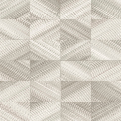 2922-25377 Ulysses Taupe Geometric Wood Wallpaper