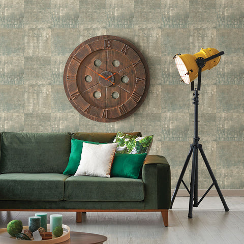 2922-25380 Conundrum Sage Faux Metal Wallpaper