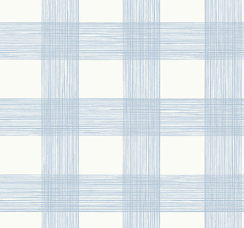 2927-80912 Scarborough Light Blue Striated Plaid Wallpaper