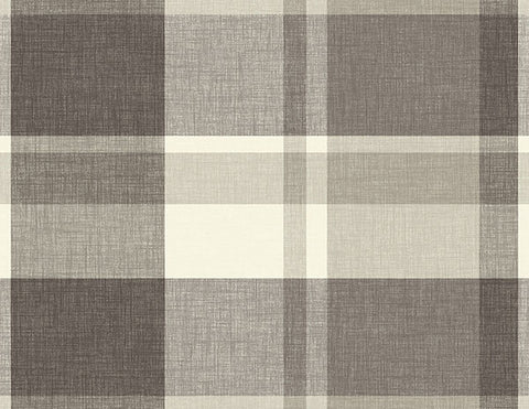 2927-81100 Madaket Charcoal Plaid Wallpaper