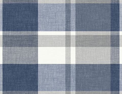 2927-81102 Madaket Indigo Plaid Wallpaper