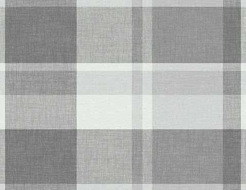 2927-81108 Madaket Dark Grey Plaid Wallpaper