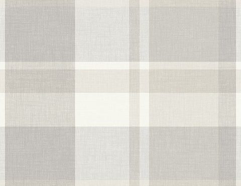 2927-81118 Madaket Light Grey Plaid Wallpaper