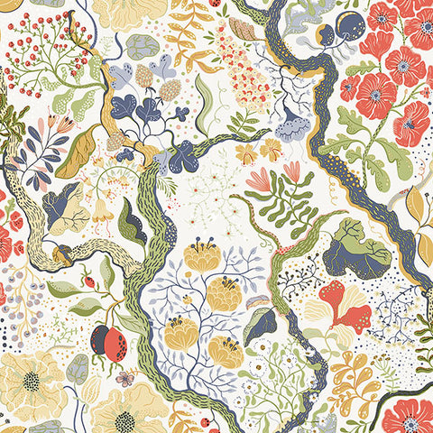 2932-65102 Ann Green Floral Vines Wallpaper