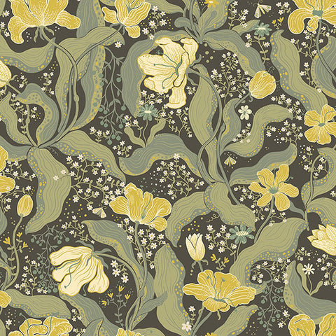 2932-65113 Bodri Green Tulip Garden Wallpaper