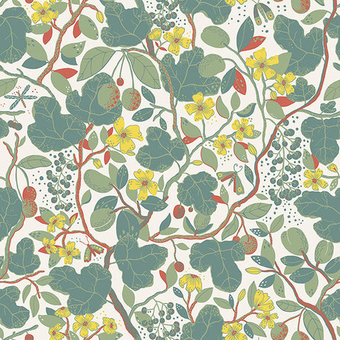 2932-65123 Ewald Turquoise Garden Vines Wallpaper