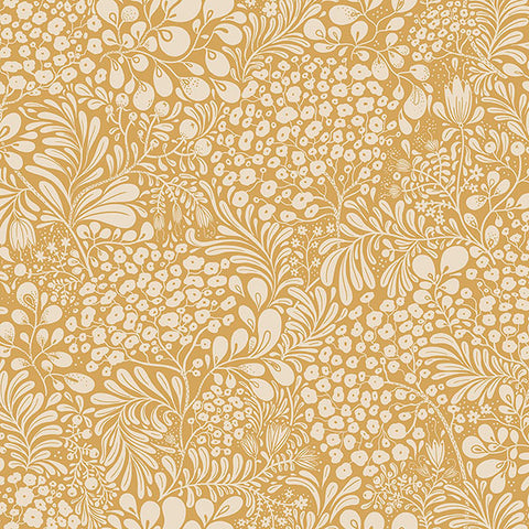 2932-65127 Siv Mustard Botanical Wallpaper
