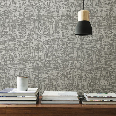 2945-1115 Tiffany Grey Abstract Geometric Wallpaper