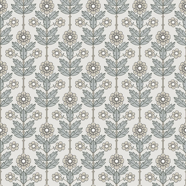 2948-28005 Aya White Floral Wallpaper | The Fabric Co