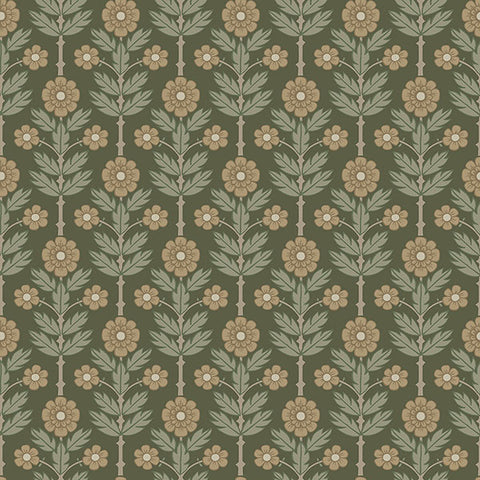 2948-28009 Aya Green Floral Wallpaper