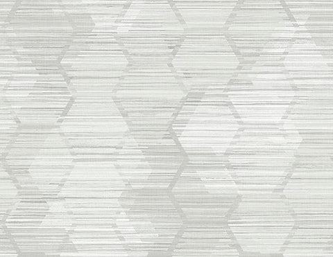 2949-60506 Jabari Light Grey Geometric Faux Grasscloth Wallpaper