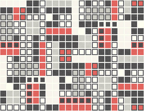 2949-60701 Bantry Red Geometric Wallpaper