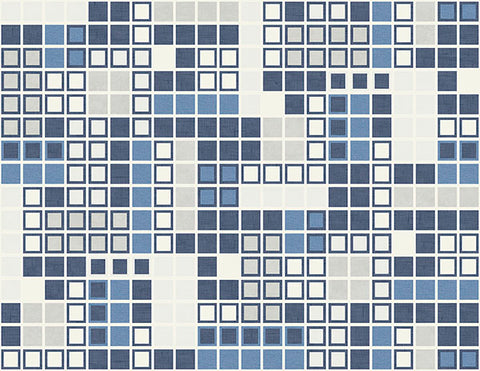 2949-60702 Bantry Blue Geometric Wallpaper