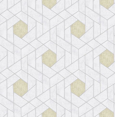 2964-25901 Granada Silver Geometric Wallpaper