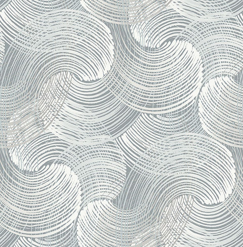 2964-25908 Karson Slate Swirling Geometric Wallpaper