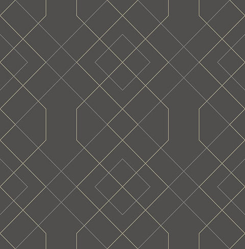 2964-25912 Ballard Grey Geometric Wallpaper