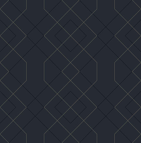 2964-25913 Ballard Indigo Geometric Wallpaper