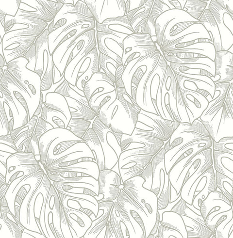 2964-87344 Balboa Silver Botanical Wallpaper