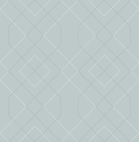 2964-87345 Ballard Light Blue Geometric Wallpaper