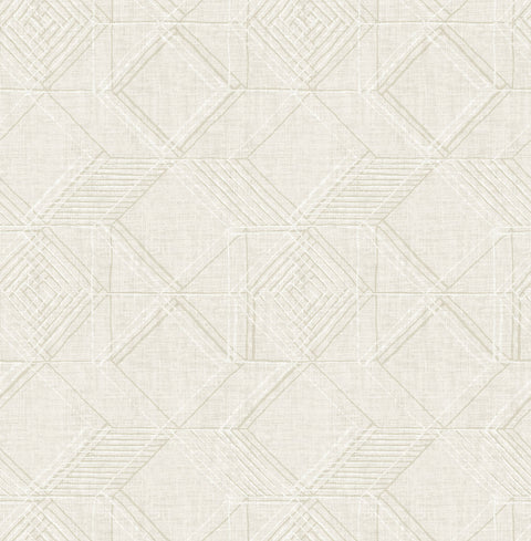 2969-26019 Moki Off-White Lattice Geometric Wallpaper