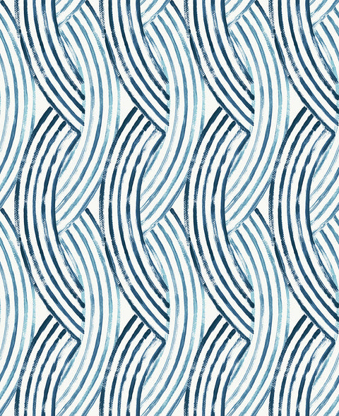 2969-26027 Zamora Blue Brushstrokes Wallpaper