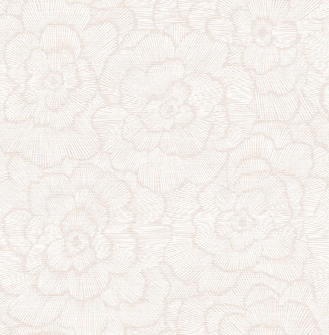 2969-26037 Periwinkle Pink Textured Floral Wallpaper